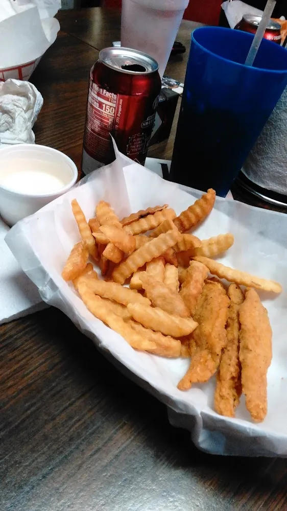 Chicken Strips and Fries with Cheese